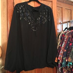 Lane Bryant black sequin top